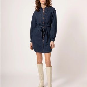 FRNCH Amarante dark wash denim mini dress